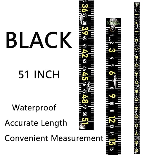 Fishing Ruler for Boat 51" Self-Adhesive Fish Measuring Decals (3 Pack) Waterproof Self Adhesive Measuring Ruler Tape (3 Mix Colors)