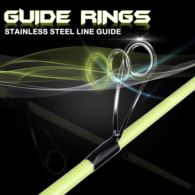 Sougayilang Fishing Rod, 2Pc Casting Rod Spinning Rod for Freshwater Tournament Quality Fishing Pole with 2 Tips for Bass