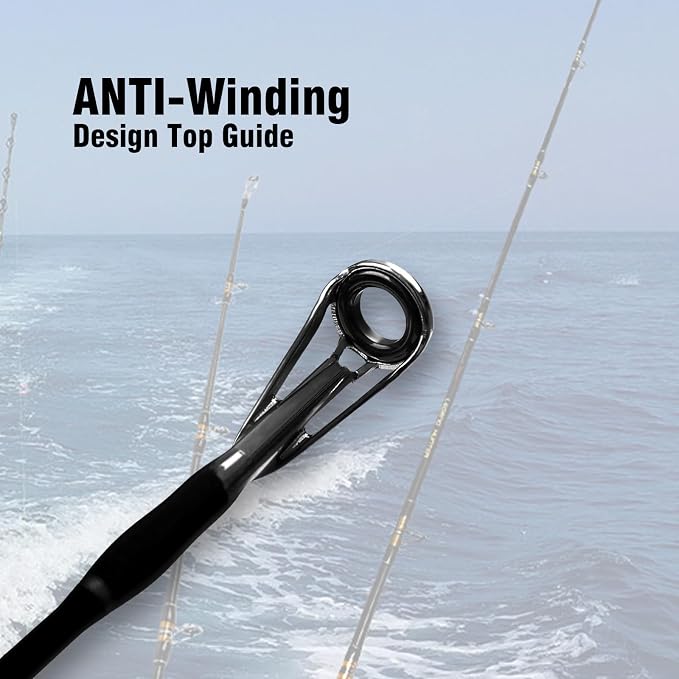 Fiblink Saltwater Jigging Spinning Rod 1-Piece Heavy Jig Fishing Rod (30-50 lb/50-80 lb/80-120 lb, 5 Feet 6 Inch)