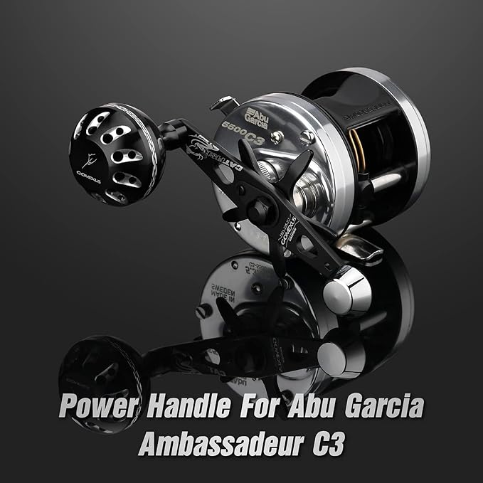 GOMEXUS Power Handle for Abu Garcia Ambassadeur C3/C4/S/SX 5000-7000 Round Fishing Reels Catfish Special Crank