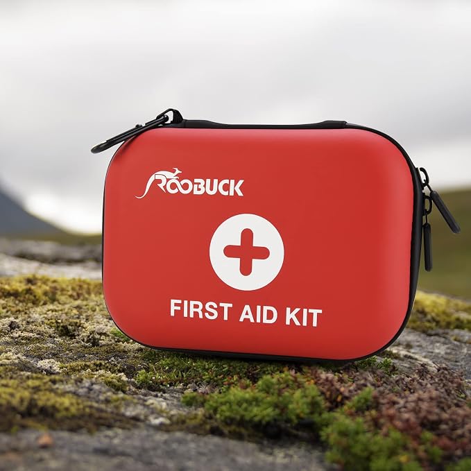 Waterproof Laminate Bag First Aid Kit (Red) – Emergency Kit for Hiking, Camping, Travel, Car, Cycling, Home & Work