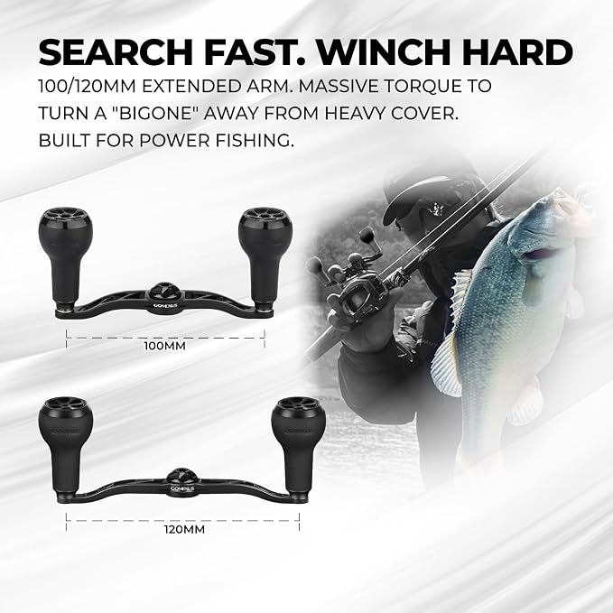 GOMEXUS Power Handle Compatible for Shimano SLX Tranx Daiwa Tatula Zillion Abu Garcia Revo 13 Fishing Baitcasting Reel Carnk Replacement Parts | Bass Fishing