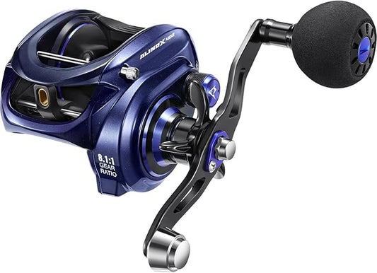 Piscifun Alinox 400 Baitcaster Fishing Reel, 38Lbs Max Drag Aluminum Alloy Frame Baitcasting Reel, Available in 6.6:1/8.1:1 Gear Ratio, Freshwater and Saltwater Low Profile Casting Reel for Musky