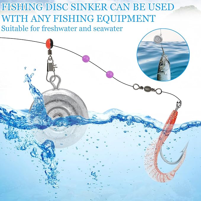 Fishing Weights Sinkers, Disc Sinkers Weights Coin Sinkers Freshwater Saltwater River Bank Surf Fishing Catfishing 1oz 2oz 3oz 4oz
