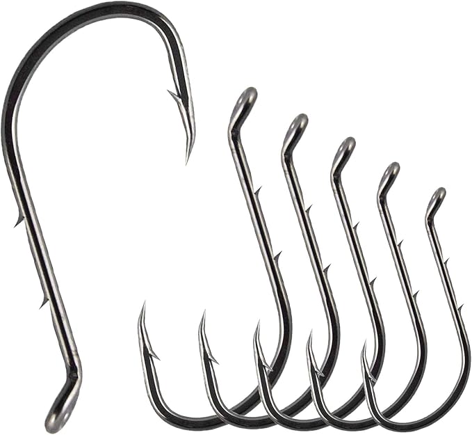 Fishing Baitholder Hooks - 100pcs Barbed Shank Sharp Strong High Carbon Steel Octopus Bait Holder Hooks for Freshwater Saltwater Live Bait Fishing