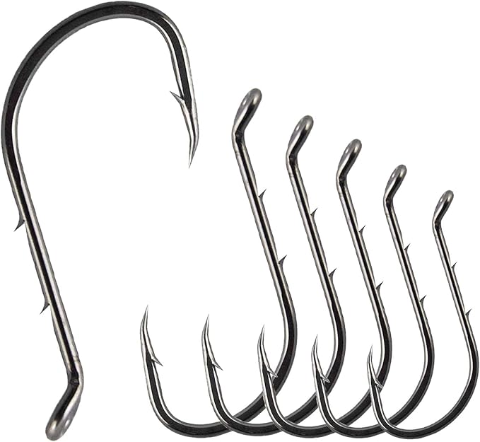 Fishing Baitholder Hooks - 100pcs Barbed Shank Sharp Strong High Carbon Steel Octopus Bait Holder Hooks for Freshwater Saltwater Live Bait Fishing