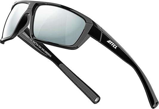 ATTCL Polarized Sunglasses Men for Fishing: UV Protection Lightweight TR90 Sports Wrap Sun Glasses Driving Golf Running