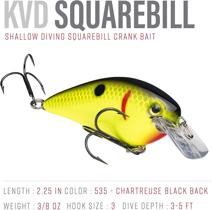 Strike King KVD 1.5 Hard Knock Fishing Lure, 3/8 oz, 3D Lifelike Eyes