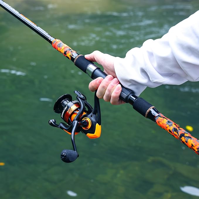 Sougayilang 3 Piece Surf Fishing Rod Combo Medium/Heavy Travel Spinning Rod with 5000 Size Reel Baitfeeder Combo(9'/10'/11'12')