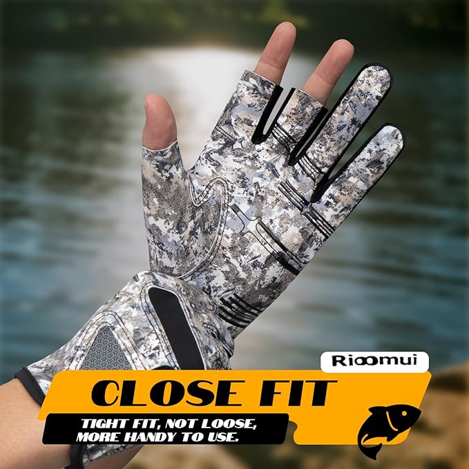 3-Cuts Fishing Gloves Men, Lightweight Breathable Anti-Slip Kayak Gloves Women for Kayaking, Sailing,Paddling,Rowing Enhanced Grip and Comfort