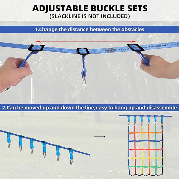 Climbing Net for Kids Outdoor,Climbing Cargo Net Kids Playground,Ninja Line Accessories For Ninja Warrior Obstacle Course For Kids,Climbing Rope Ladder for Ninja Slackline&Jungle Gyms Backyard