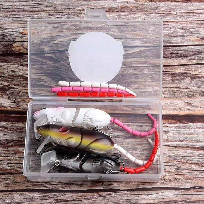 JOHNCOO Swimbait Hard Artificial Baits Mouse Fishing Lures Multi Jointed Fishing Lures Kit for Pike Bass