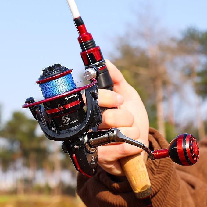 Sougayilang Fishing Pole, 30-Ton Carbon Fiber Fishing Rod and Reel Combo, 2 Pcs Blanks Spinning Reel Combos