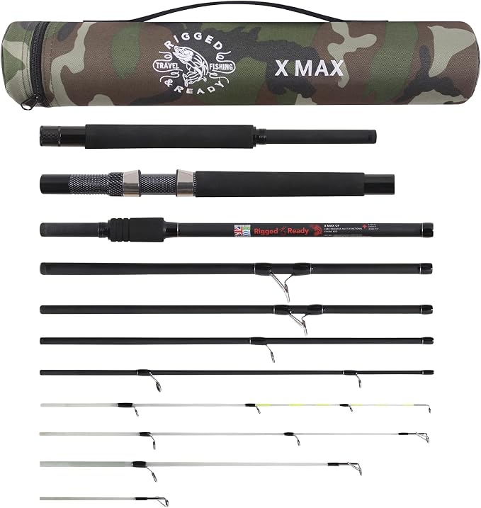 Rigged & Ready X Series™ Travel Fishing Rods. 6 Super Compact Combos and Rods, Multi-Functional, Spinning Poles. 5 to 25 Techniques from one Rod. Spin, Bass, Carp, Fly. Fresh & Saltwater Angling.