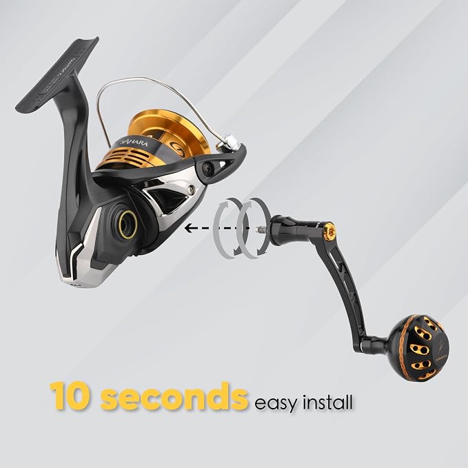GOMEXUS Power Handle for Shimano Stradic FL FM Stella Vanford Vanquish Nasci Twinpower 1000-5000 Spinning Reel Replacement Crank