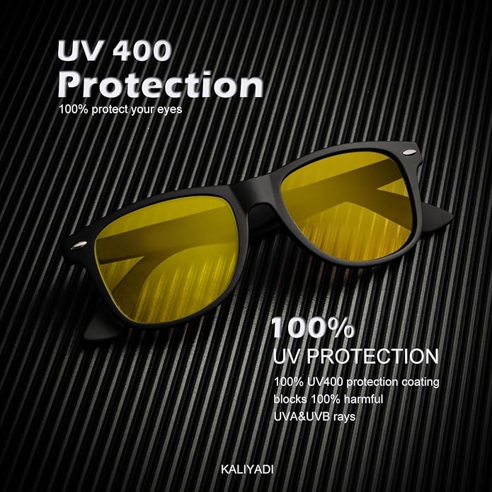 KALIYADI Polarized Sunglasses for Men and Women Matte Finish Sun glasses Color Mirror Lens UV Blocking (3 Pack)