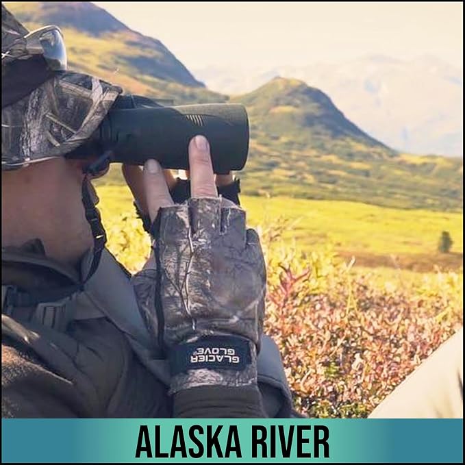 Glacier Glove Unisex Alaska River Fingerless Lightweight Breathable Non-Slip Grip Fishing Gloves with Elasticized Cuffs | for Outdoors, Fly Fishing, Paddling, Hiking