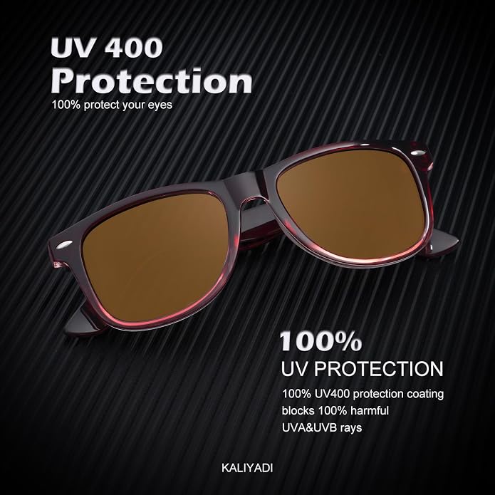 KALIYADI Polarized Sunglasses for Men and Women Matte Finish Sun glasses Color Mirror Lens UV Blocking (3 Pack)