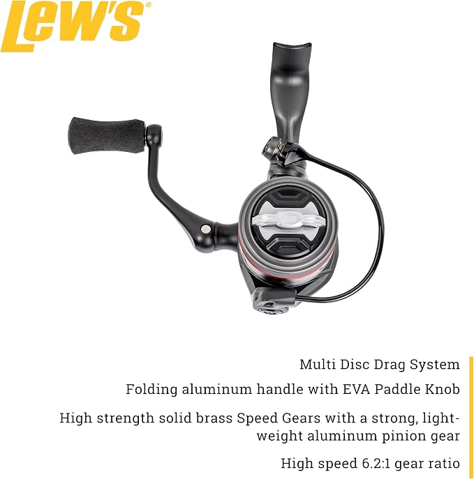 Lew's Speed Spin CRX Spinning Fishing Reel, 8+1 Bearings, Graphite Frame and Sideplate, Solid Brass Speed Gears, Speed Lube, Multi-Disc Drag