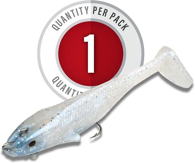 Strike King Final Copy Fishing Lure, Pre-Rigged Soft Plastic Swimbait, Free-Swinging Size 4 Treble Hook, Belly Magnetic Hook Keeper, 7/8-Ounce