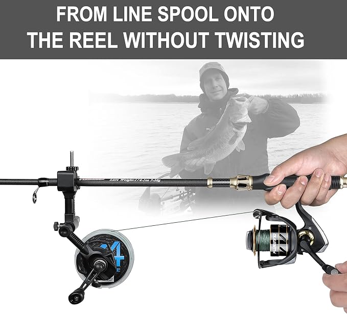 PLUSINNO Fishing Line Spooler For Fishing Reels, Fishing Gear And Equipment Gift For men With Unwinding Function Versatile for Thick & Thin Rods, Works with Spinning Reel, Cast Reel Without Line Twist