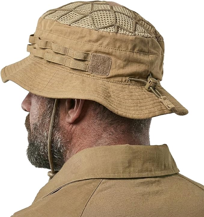CQR Men's Tactical Boonie Hat, Breathable Packable Sun Hat for Hunting, Hiking, Fishing, Shooting, and Outdoor Activities