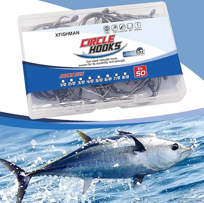 XFISHMAN Circle-Hooks-Fishing-Equipment-Octopus-Hooks-Saltwater-50 Pack #1 –12/0