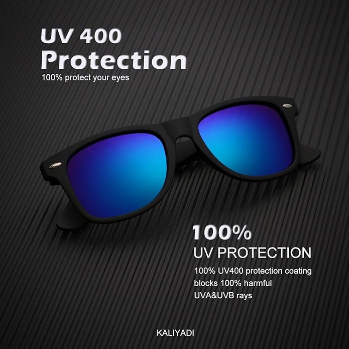 KALIYADI Polarized Sunglasses for Men and Women Matte Finish Sun glasses Color Mirror Lens UV Blocking (3 Pack)