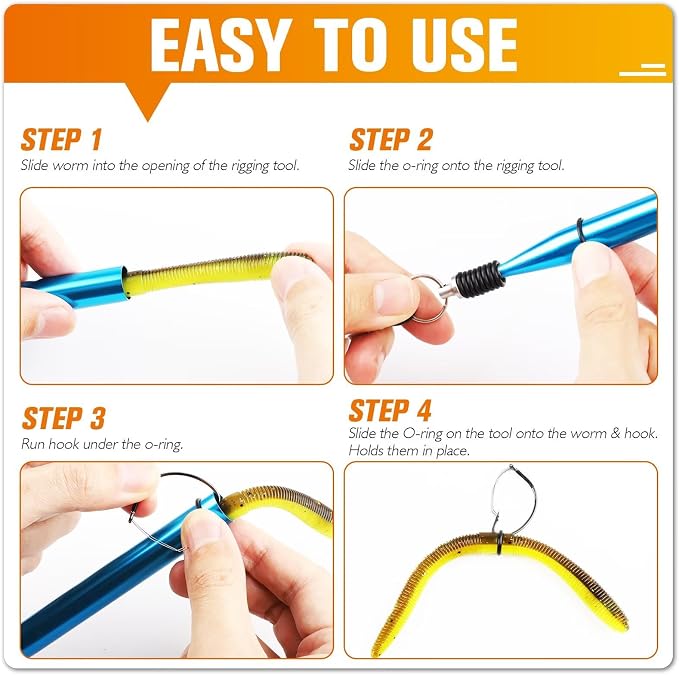 Dovesun Wacky Worm for Bass Trout Fishing Worms Kit with Soft Plastic Baits, Weedless Hooks, Bass Hooks,Weedless Jig Head, Wacky Rig Tool, O-Rings, Weight 152Pcs/131Pcs/50Pcs