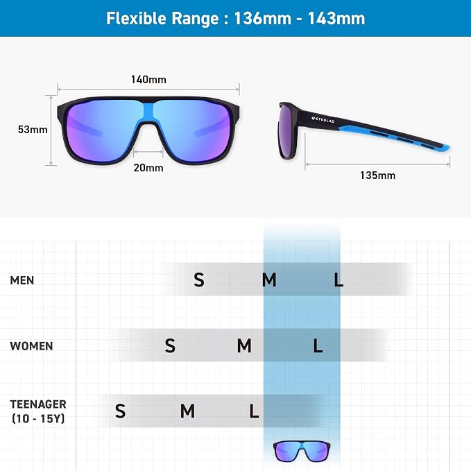 MARS Lifestyle Outdoor Polarized sunglasses UV400 Anti-Seawater Women Men Adult Teenager Running Fishing Sports