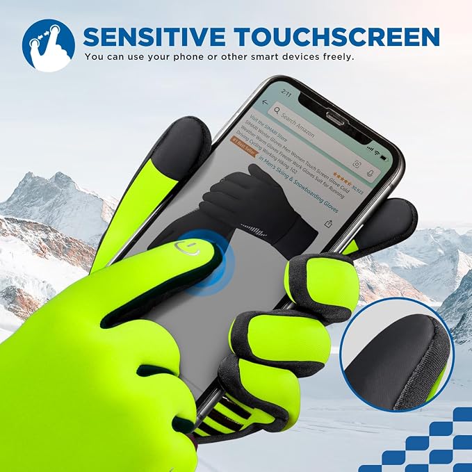 SIMARI Winter Gloves for Women Men - Cold Weather Thermal Touch Screen Ski Snow Glove Liners, Non-Slip Palm & Warm Fleece Lined, for Running Cycling Driving Hiking Walking Sports Outdoor Texting Work