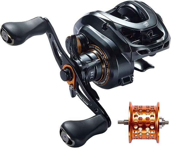 GKA200 Baitcasting Fishing Reel - 7.1:1/8.1:1 High-Speed Gear Ratio, 20LB Carbon Drag, 30Levels Magnet Braking System, Low Profile Design with Dual spools for Freshwater/Saltwater Fishing
