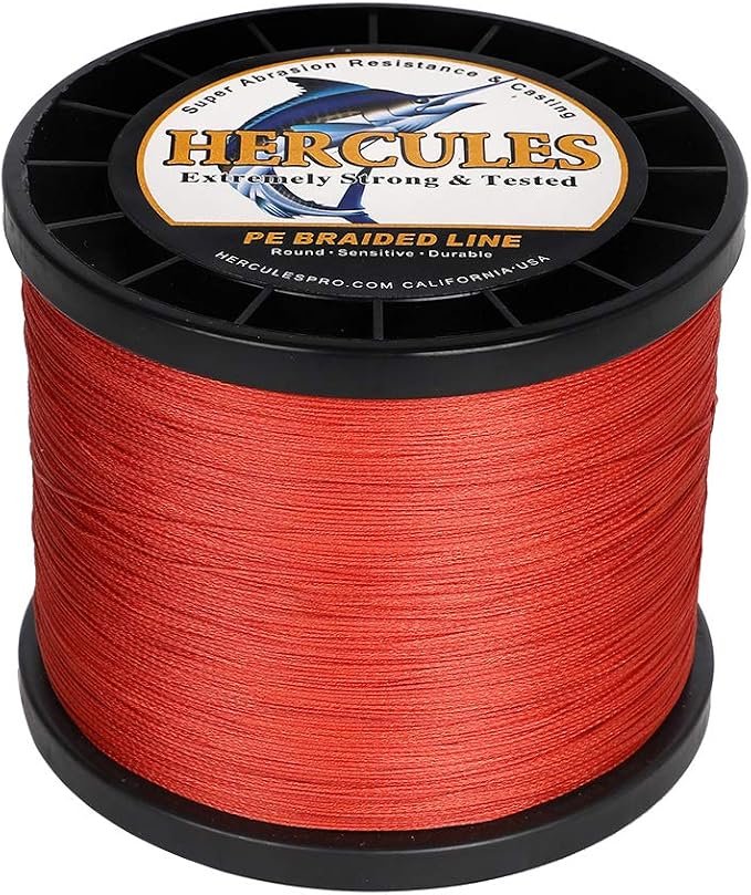 HERCULES Cost-Effective Super Strong 4 Strands Braided Fishing Line 6LB to 100LB Test for Salt-Water, 109/328 / 547/1094 Yards (100M / 300M / 500M / 1000M), Diam# 0.08MM - 0.55MM, Hi-Grade