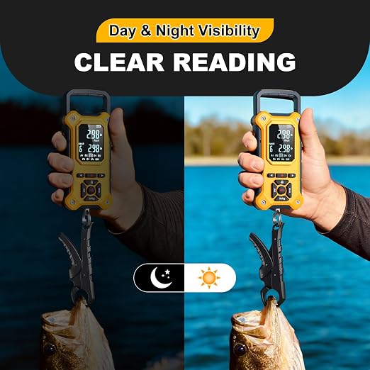 SNAIL TRAIL 8 Storage Bins 50 lbs Digital Fish Weighing Scale & 4.6'' Lip Gripper, Bass Fishing Tournament Culling, Hand Held Travel Items, Electronic Hanging Weight Machine for Luggage, Suitcase, Bag