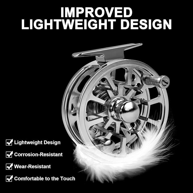 Fly Fishing Reel 2+1BB CNC-machined Aluminum Alloy Lightweight Fly Reel