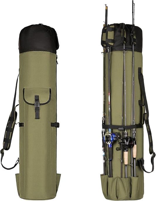 Fishing Rod Bag Fishing Rod Case, Durable Folding 900D Oxford Fabric Portable Large Capacity Waterproof, Fishing Gifts for Men Boys