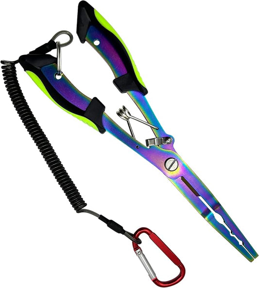Fishing Pliers Kit with Lanyard - Needle Nose Pliers, Hook Remover & Line Cutter - Multitool for Saltwater Freshwater Fly Fishing, Ice Fishing - Fishing Gear Gift for Men