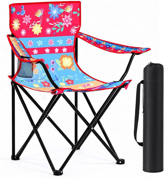 Lightweight Folding Camping Chair with Cup Holder Comfortable Portable Beach Chair with Carry Bag for Outdoor Sport Travel Fishing Picnic Hiking Backyard Tailgates