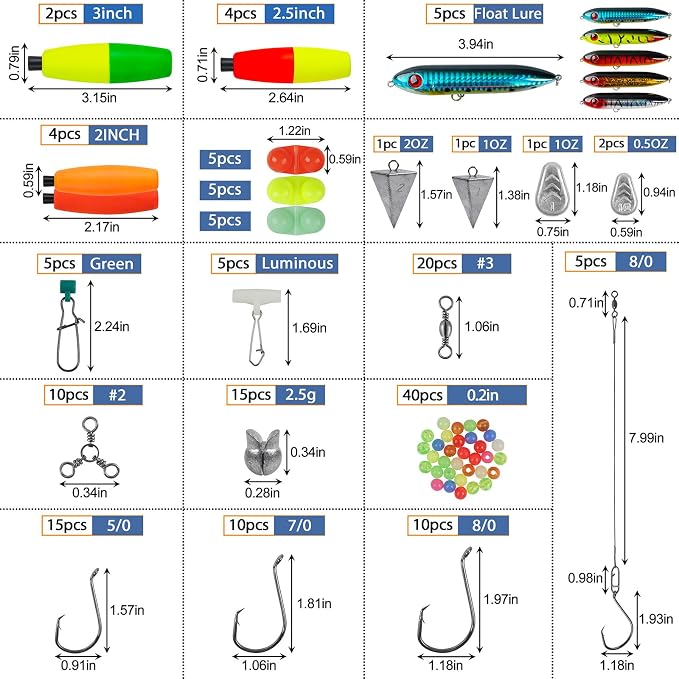 Catfish Rig Catfishing Tackle Making Kit Santee Cooper Rig with Catfish Floats Rattling Line Float Lures Peg Float Bobbers Catfish Hooks Swivels Catfish Sinker Weights Fishing Rattle Bells