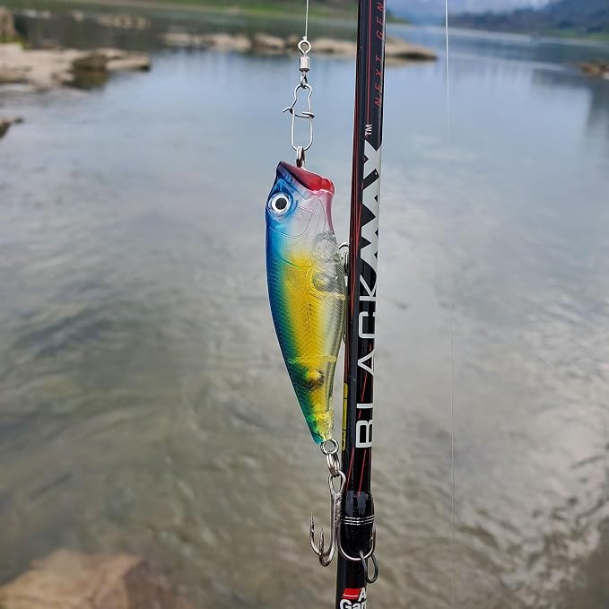 Topwater Popper Fishing Lures 5-Pack, 1/4 oz Hard Baits for Bass Trout Panfish, Vibrant Multi-Color Assortment with Premium Hooks, Topwater Fishing Lures for Freshwater River Lake Fishing