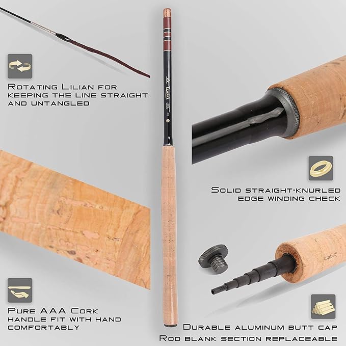 Maxcatch Tenkara Fly Fishing Rod and Combo 7:3 Action, 9/10/11/12/13ft/Triple Zoom 8'10''/9'9''/10'6'',10'8''/11'10''/12'9''