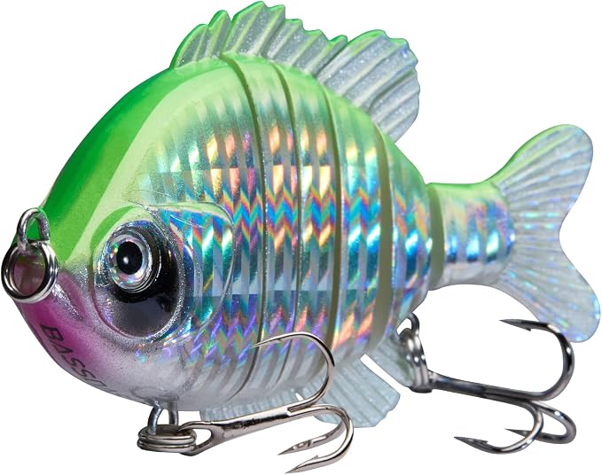 BASSDASH SwimPanfish Multi Jointed Panfish Bluegill Swimbaits Hard Topwater Bass Lures Fishing Lure Crank Saltwater 3.5in/0.85oz
