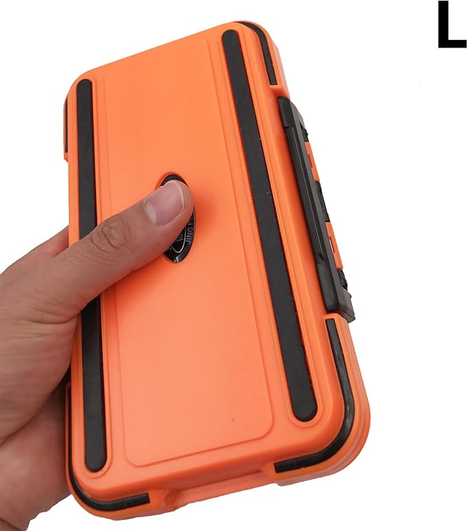 Waterproof Fishing Lure Box Spoon Hooks Baits Storage Tackle Box Containers for Casting Fishing Fly Fishing,Large/Medium/Small Lure Case Available (Orange-Medium)