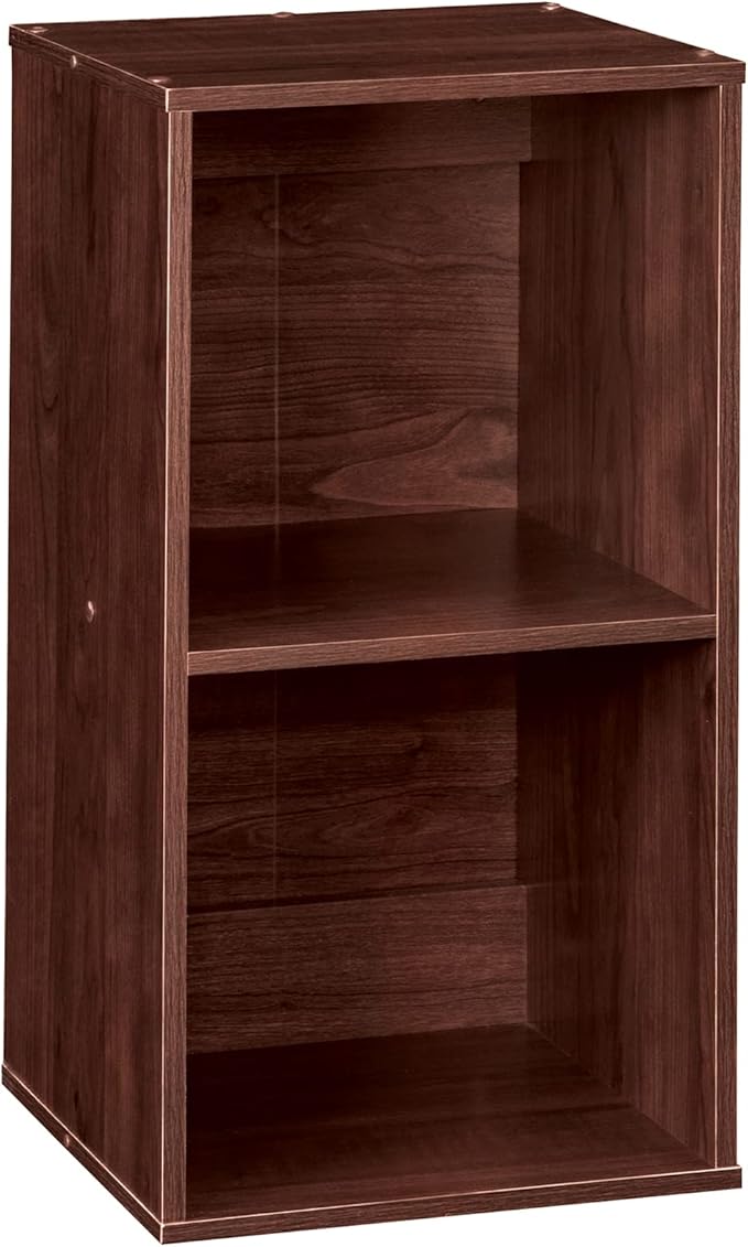 ClosetMaid Cubeicals 2-Cube Storage Shelf Organizer - Stackable or Wall-Mountable, Easy Assembly, Dark Cherry Finish