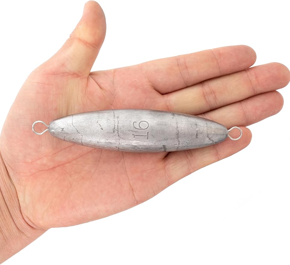BLUEWING Torpedo Sinker Through Wire Fishing Weight Saltwater Bullet Lead Double Ringed 2oz-48oz