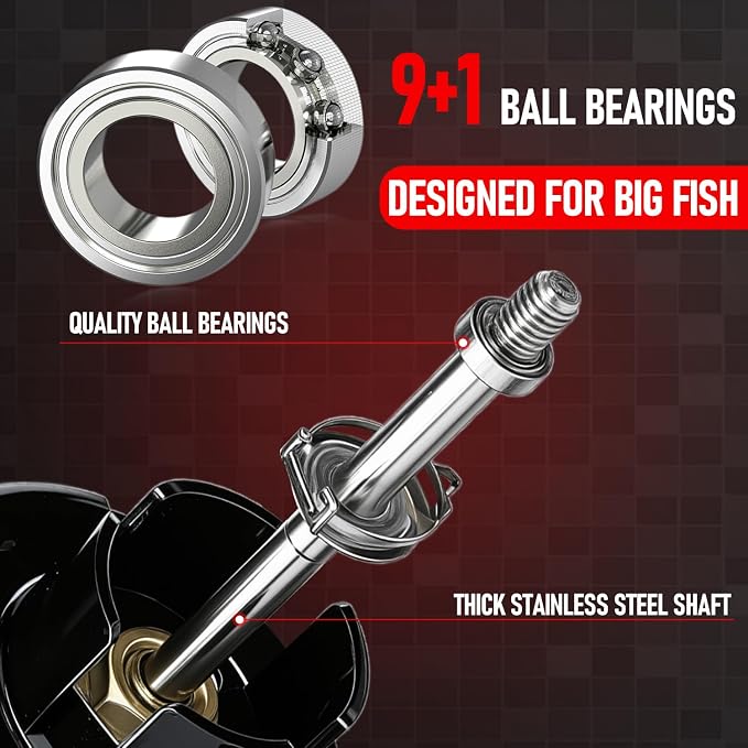 Sougayilang Free Spool Spinning Reel – 30LB Drag, 4.9:1 Gear Ratio, 9+1 Bearings, CNC Aluminum Spool, Large Line Capacity for Surf, Offshore, Catfish, Shark, Redfish