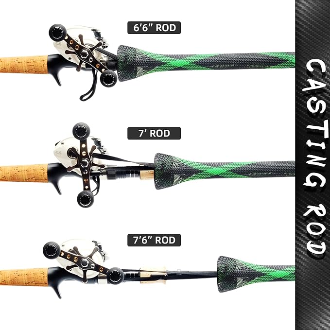 SF Fishing Rod Sock Fishing Rod Sleeve Rod Cover Braided Mesh Rod Protector Pole Gloves Fishing Tools for Spinning Fishing Rod,Casting Rod,Musky Rod, Ice Rod, Fly Rod, Spey Rod