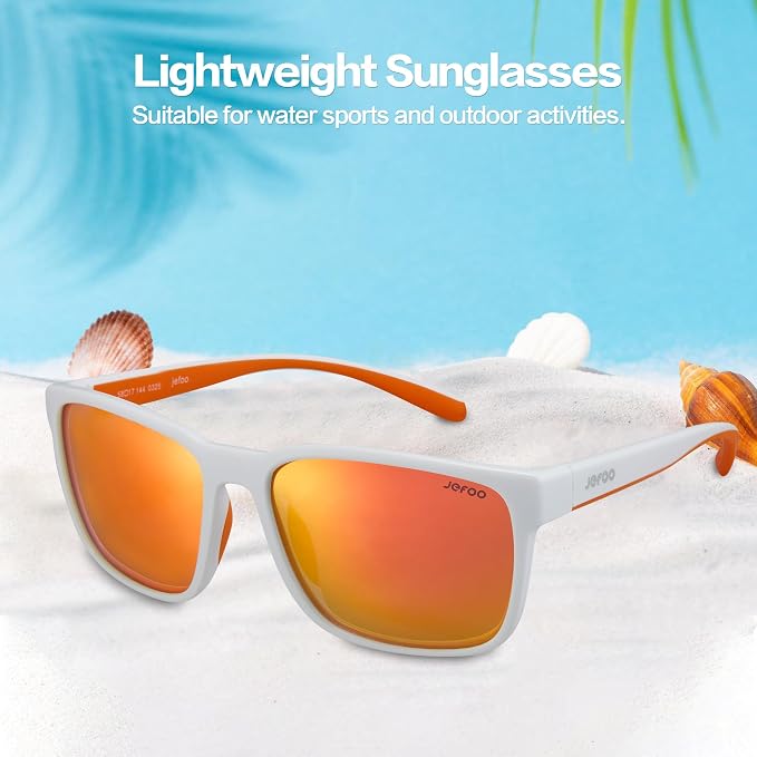 Jefoo Polarized Fishing Sunglasses for Men Women Kayaking Surfing Driving Lightweight Sports Sun Glasses UV Protection