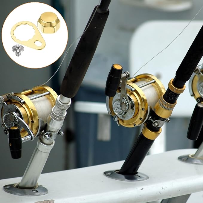PATIKIL Fishing Reel Screw Nut Locking Plate Right Handle Locking Caps Screw Nut Replacement for DIY Fishing Accessories