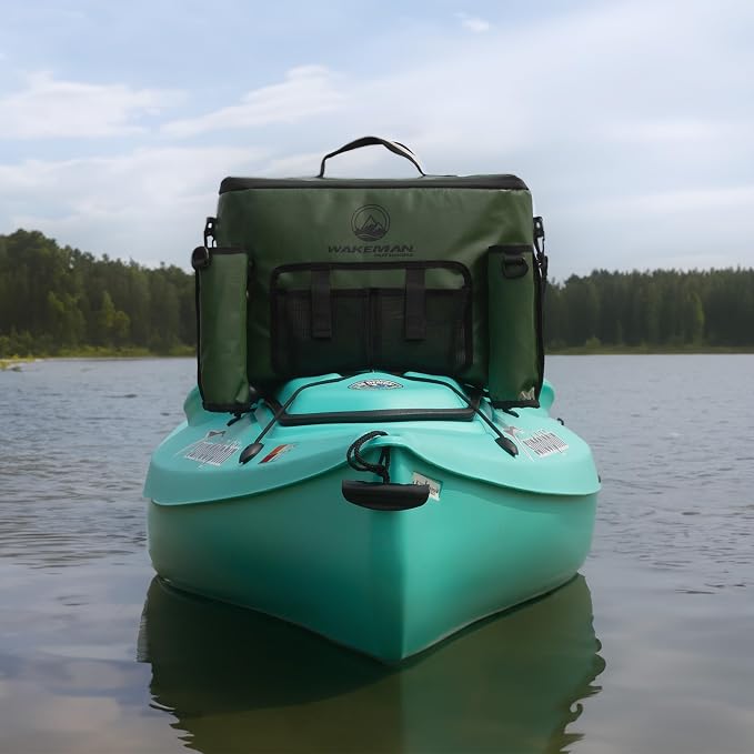 Kayak Cooler - 18L Seat Back Fishing Cooler - Water-Resistant Insulated Bag - 8-12 Hour Cooling Time - Kayak Accessories by Wakeman Outdoors